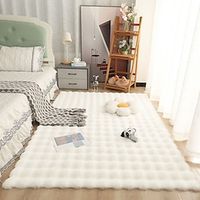 Bubble Plush Floor Mat High End Solid Color Girl Bedroom Bedside Blanket Plush Living Room Carpet Fully Covered Lightinthebox - thumbnail