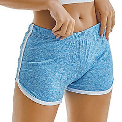 Women's Sporty Streetwear Comfort Leisure Sports Weekend Shorts Pants Plain Short Elastic Waist Blue Purple Blushing Pink Green Orange Lightinthebox