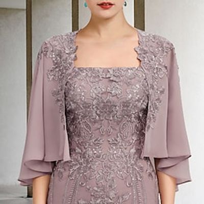Shawl  Wrap Shawls Women's Wrap Mother's Wraps Pure Elegant Sleeveless Chiffon Wedding Wraps With Lace For Party Evening All Seasons Lightinthebox