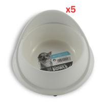 M-pets Melamine Single Fashion Bowl White 300ml (Pack of 5)