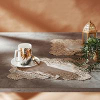 Sienna 2-Piece Placemat Set with Lace Detail - 45x30 cms