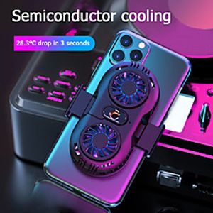AH102 Mobile Phone Cooler Double Fan Phone Radiator Phone Holder Cooling Pad Gamepad Controller Heat Sink For 4-6.5 inch Smartphone Lightinthebox