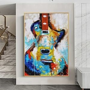 Mintura Handmade Guitar Oil Paintings On Canvas Wall Art Decoration Modern Abstract Picture For Home Decor Rolled Frameless Unstretched Painting miniinthebox