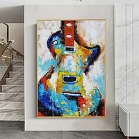 Mintura Handmade Guitar Oil Paintings On Canvas Wall Art Decoration Modern Abstract Picture For Home Decor Rolled Frameless Unstretched Painting miniinthebox - thumbnail