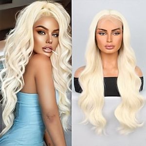 Synthetic Lace Wig Body Wave Style 26 inch White Middle Part 13x4 Lace Front Wig Women Wig Dark Brown Creamy-white Black Brown miniinthebox