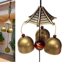 Antique Bronze Gossip Windchime Outdoor Garden Wind Chimes Three Bells Home Decor