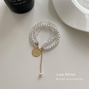 korea retro pearl necklace personality simple baroque bracelet europe and america new bow knot cold wind sweater chain Lightinthebox