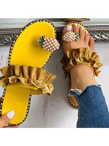 Women's Casual Pineapple Decorative Ruffle Sandals
