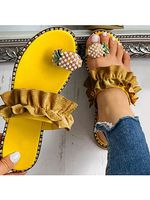Women's Casual Pineapple Decorative Ruffle Sandals - thumbnail
