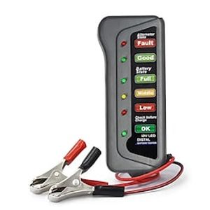 12V Car Motorcycle Battery Tester Digital Alternator Tester 6 LED Lights Display Car Diagnostic Tool Auto Battery Tester Auto Repair Lightinthebox