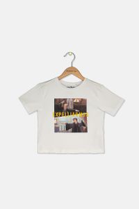 Kids Girls Graphic Top  White
