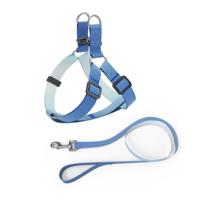 Helepet Flat Pet Leash Harness-Plastic Buckle small - Blue