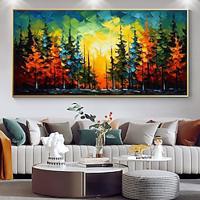 Mintura Handmade Forest Oil Paintings On Canvas Large Wall Art Decoration Modern Abstract Tree Landscape Picture For Home Decor Rolled Frameless Unstretched Painting Lightinthebox