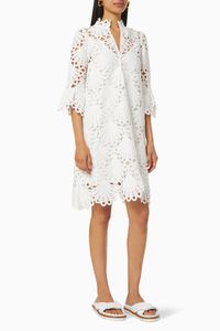 Straight Cut Dress in Guipure Lace