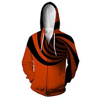 Men's Zip Up Hoodie Sweatshirt Animal 3D Casual Daily 3D Print Casual Hoodies Sweatshirts  Wine miniinthebox - thumbnail