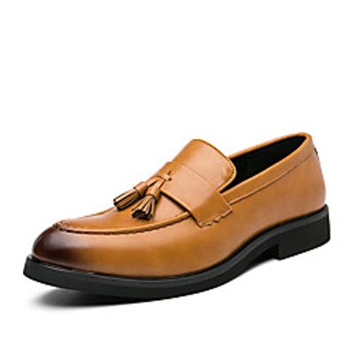 Men's Loafers  Slip-Ons Casual Classic British Daily Faux Leather Black Brown Spring / Tassel miniinthebox