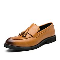 Men's Loafers  Slip-Ons Casual Classic British Daily Faux Leather Black Brown Spring / Tassel miniinthebox - thumbnail