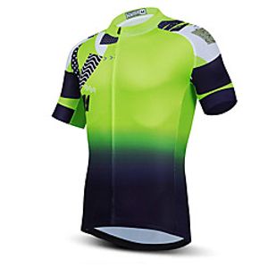 21Grams Men's Short Sleeve Cycling Jersey Summer Spandex Polyester Black  Green Gradient Bike Jersey Top Mountain Bike MTB Road Bike Cycling Quick Dry Moisture Wicking Breathable Sports Clothing Lightinthebox