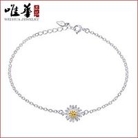 weihua silver plated bracelet flower fresh summer daisy sun flower sunflower bracelet female korean wholesale Lightinthebox - thumbnail