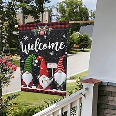 1pcs Garden Flag Christmas Garden Flag Santa Snowman Dwarf Flagchristmas Decorations For House 2022 Flag Winter Decoration Yard Outdoor Window Street Banner Festival Decoration New Year. Lightinthebox