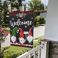 1pcs Garden Flag Christmas Garden Flag Santa Snowman Dwarf Flagchristmas Decorations For House 2022 Flag Winter Decoration Yard Outdoor Window Street Banner Festival Decoration New Year. Lightinthebox - thumbnail