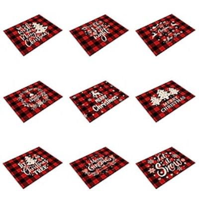 Red Christmas Meal Mat Nordic Style Household Cup Mat Insulated Bowl and Plate Mat Hollowed out Western Meal Mat Cross Border Table Mat miniinthebox