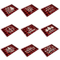 Red Christmas Meal Mat Nordic Style Household Cup Mat Insulated Bowl and Plate Mat Hollowed out Western Meal Mat Cross Border Table Mat miniinthebox - thumbnail