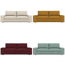 KIVIK 3-seat Sofa Cover Quilted 100% Cotton Slipcovers Solid Color IKEA Kivik Series Lightinthebox