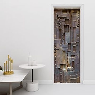 77/90200cm Simulation Door Sticker Bedroom Living Room Door Renovation Pvc Wall Sticker Wall Sticker Living Room Bedroom Wall Removable Watercolor Sticker miniinthebox
