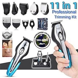 Men's 11 In 1 Professional Hair Trimmer Grooming Kits Electric Hair Clipper Shaver Rechargeable Beard Trimmer Nose Hair Trimmer Hair Cut Machine for Barber Salon Lightinthebox