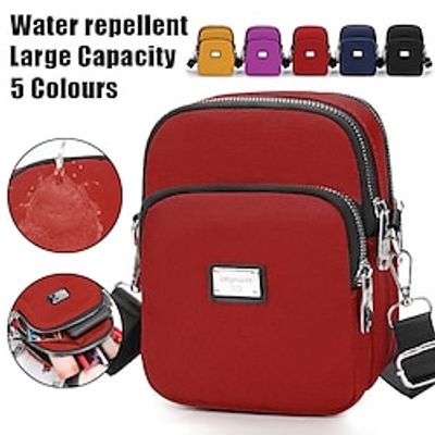 Women's Crossbody Bag Shoulder Bag Mobile Phone Bag Oxford Cloth Outdoor Daily Holiday Zipper Large Capacity Waterproof Lightweight Solid Color Black 6068 Red 6068 Yellow 6068 miniinthebox