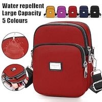 Women's Crossbody Bag Shoulder Bag Mobile Phone Bag Oxford Cloth Outdoor Daily Holiday Zipper Large Capacity Waterproof Lightweight Solid Color Black 6068 Red 6068 Yellow 6068 miniinthebox - thumbnail