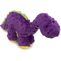 Godog Dinos Spike With Chew Guard Technology Durable Plush Squeaker Dog Toy, Blue, Large