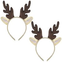 1 Pcs Christmas Reindeer Antlers Headband Deer Antlers Ears Headpiece Women Elk Horns Hair Hoops Bands Hairband Xmas Masquerade Halloween Parade Cosplay Dress Up Festival Birthday Party Accessories Lightinthebox - thumbnail
