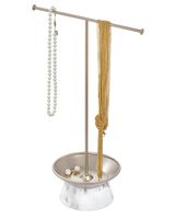 Inter design Dakota Jewelry Stand White Marble & Satin Inter design Dakota Jewelry Stand White Marble & Satin
