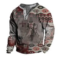 Men's Unisex Sweatshirt Pullover Button Up Hoodie Gray Graphic Prints Print Casual Daily Sports 3D Print Designer Casual Big and Tall Spring   Fall Clothing Apparel General Hoodies Sweatshirts  Long Lightinthebox - thumbnail