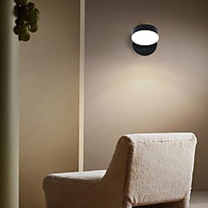 1-Light Led Wall Lamp Round Cute Rotating Design Spotlight Creative Minimalist Modern Style Bedroom Living Room Wall Lamp Lightinthebox