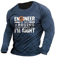 Men's T shirt Tee Tee Graphic Letter Crew Neck Clothing Apparel 3D Print Outdoor Casual Long Sleeve Print Vintage Fashion Designer Lightinthebox - thumbnail