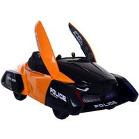 Megastar LED Light 12V Polizia Powered Swing Ride On Car - Orange (UAE Delivery Only)