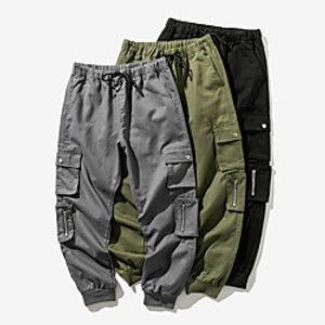 Men's Work Pants Hiking Cargo Pants Track Pants Drawstring Military Winter Summer Outdoor Windproof Ripstop Breathable Multi Pockets Elastic Waist Bottoms Dark Grey Green Black Camping  Hiking Lightinthebox