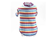 Pets Club Soft Cotton Striped Dog Cloth Summer T-shirt Purple - Medium