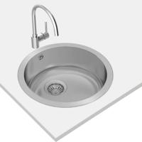 TEKA |Starbright 45 E-XN 1B RND| 2-in-1 installation stainless steel sink with matt finish