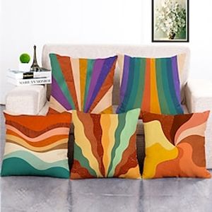 5 pcs Polyester Pillow Cover, Print Simple Casual Square Traditional Classic miniinthebox