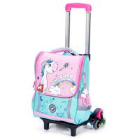 Eazy Kids School Bag Unicorn With Trolley - Green