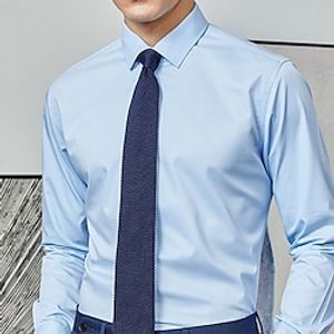 Men's Dress Shirt Collared Shirt Striped Solid Colored Turndown Black Blue Purple Fuchsia Light Sky Blue Outdoor Work Long Sleeve Button-Down Clothing Apparel Fashion Casual Breathable Comfortable Lightinthebox