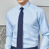 Men's Dress Shirt Collared Shirt Striped Solid Colored Turndown Black Blue Purple Fuchsia Light Sky Blue Outdoor Work Long Sleeve Button-Down Clothing Apparel Fashion Casual Breathable Comfortable Lightinthebox - thumbnail