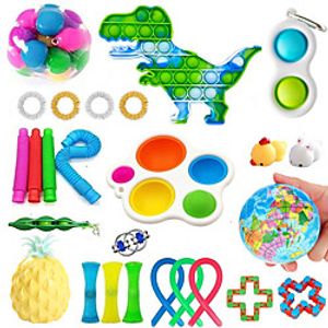 26 pcs Fidget Sensory Toy Set Stress Relief Toys Autism Anxiety Relief Stress Pop Bubble Fidget Sensory Toy For Kids Adults miniinthebox