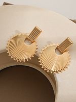 Classic Gear Circle Stripe Geometric Texture Personalized Retro Earrings