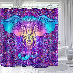Colored Ivory Elephant Digital Printing Shower Curtain Shower Curtains  Hooks Modern Polyester New Design 72 Inch miniinthebox