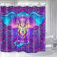 Colored Ivory Elephant Digital Printing Shower Curtain Shower Curtains  Hooks Modern Polyester New Design 72 Inch miniinthebox - thumbnail